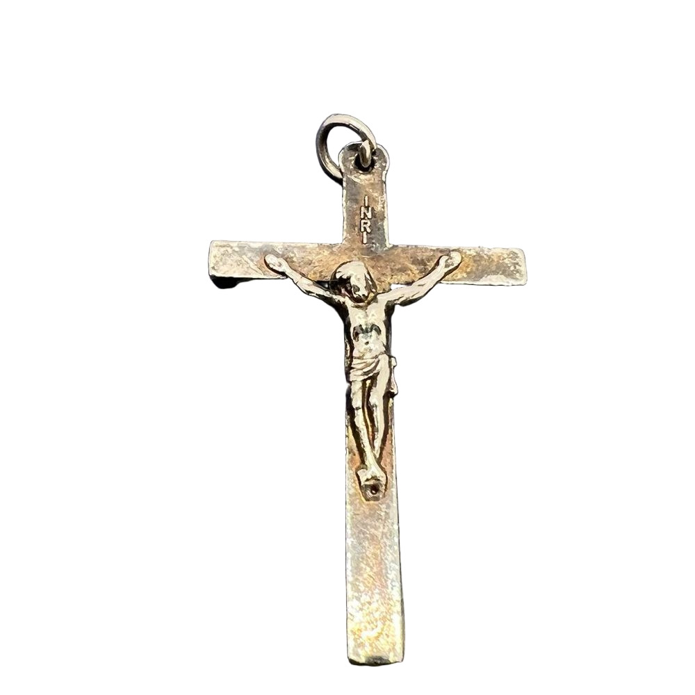 Silver Jesus crucifix cross pendant